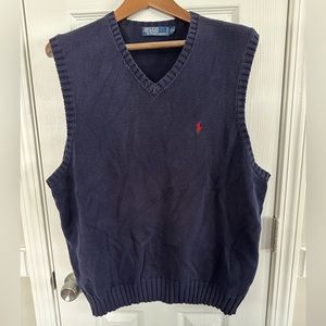 Navy blue Polo by Ralph Lauren Sweater Vest.